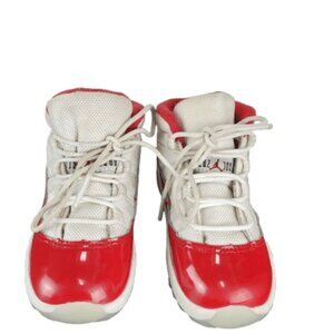 Jordan 11 retro (TD) kids unisex red and white sneakers size 8c
